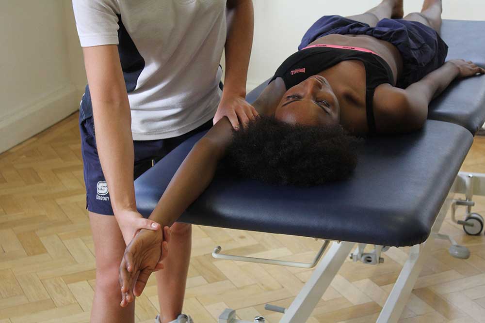 Stretches and mobilisations performed by an experienced physiotherapist